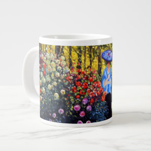 Caneca De Café Grande Monet Woman com Parasol no Jardim