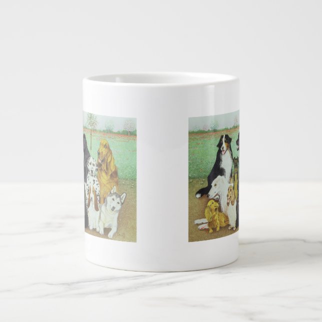 Caneca De Café Grande Monitorização de Cães (Frente)