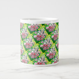 Caneca De Café Grande Monocromático, Rosas, Dianthus caryophyllus, Gerb