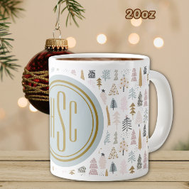 Caneca De Café Grande Monograma, 20oz. Árvores de inverno russas