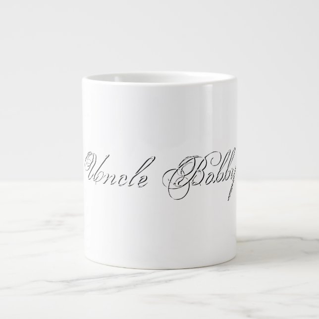 Caneca De Café Grande Monograma 3d de Letra Mínima (Frente)