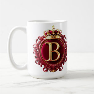 Caneca De Café Grande Monograma B em Veludo Vermelho