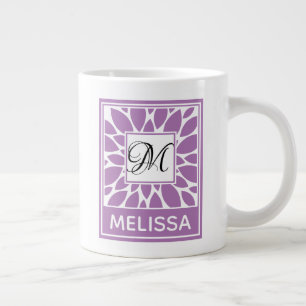 Caneca De Café Grande Monograma Contemporâneo de Design Editável e Nom