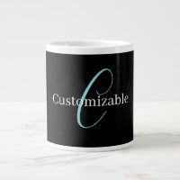 Monograma Curto Editável Branco Azul Preto