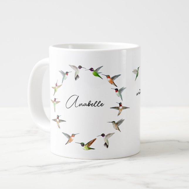 Caneca De Café Grande Monograma Hummingbird (Frente Esquerda)