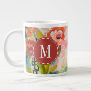 Caneca De Café Grande Monograma Jardim Secreto Floral III