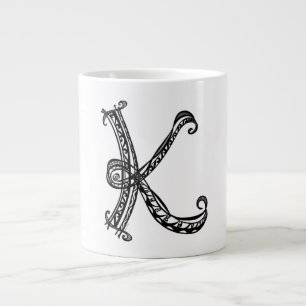 Caneca De Café Grande Monograma K Jumbo Mug