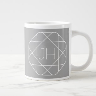 Caneca De Café Grande Monograma Legal, Estilo de Logotipo Descolado Vibe
