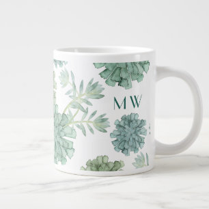 Caneca De Café Grande Monograma  Plantação da felicidade  Padrão Sucu