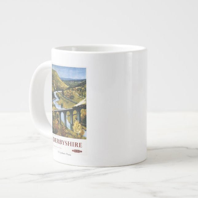 Caneca De Café Grande Monsal Dale, Train e Viaduct British Rail (Frente Esquerda)
