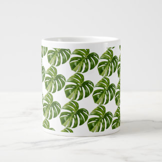 Caneca De Café Grande Monstera Albo Folha Hero — Variegação Rara