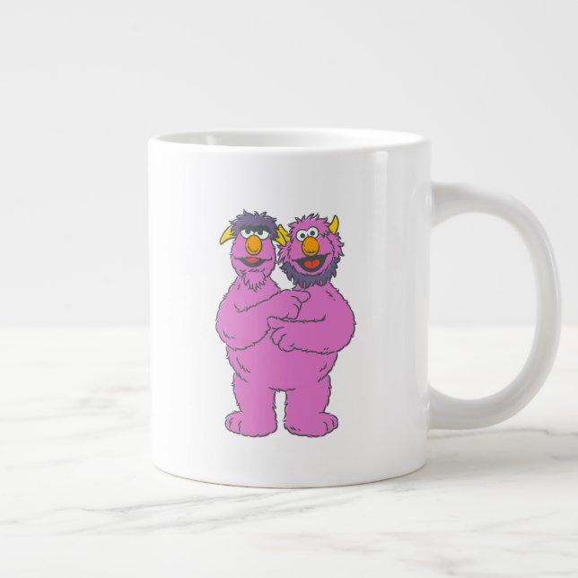 Caneca De Café Grande Monstro de Duas Cabeças da Rua Sésamo (Direita)