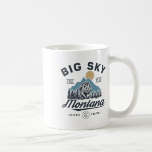 Caneca De Café Grande - Montana Céu Lodge Retro Moderno Esqui na 