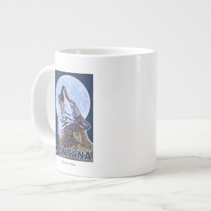 Caneca De Café Grande MontanaWolf Howling