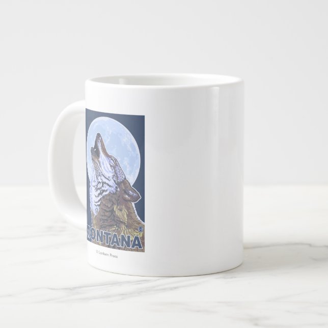 Caneca De Café Grande MontanaWolf Howling (Frente Esquerda)