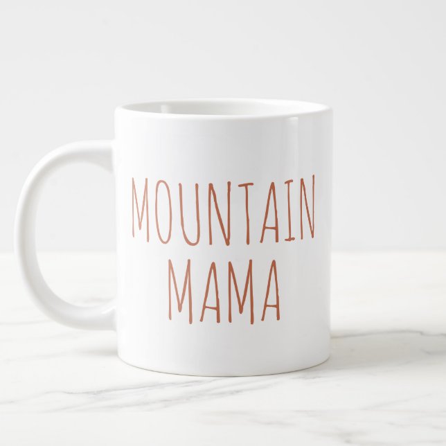 Caneca De Café Grande "Montanha Mama" Simples Farmhouse Moderna (Esquerda)