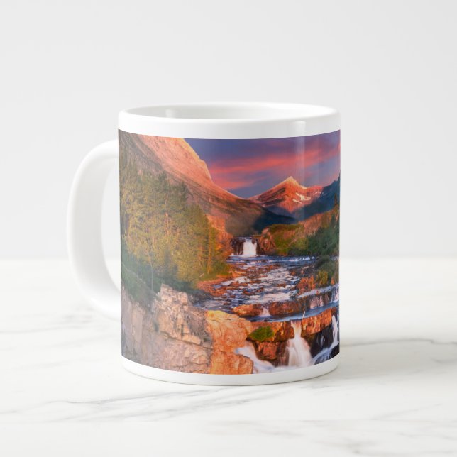 Caneca De Café Grande Montanhas | Glacier National Park, Montana (Frente Esquerda)