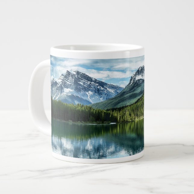 Caneca De Café Grande Montanhas | Rockies canadenses, Alberta Canada (Frente Esquerda)