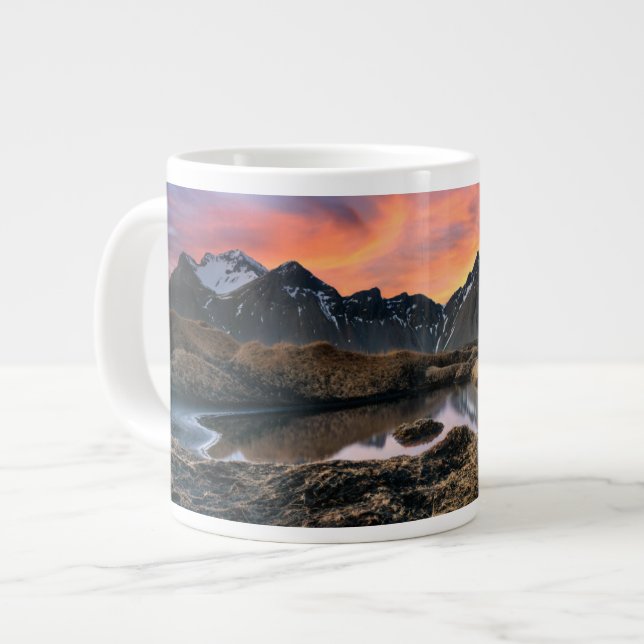 Caneca De Café Grande Montanhas | Vesturhorn Mountain Islândia (Frente Esquerda)