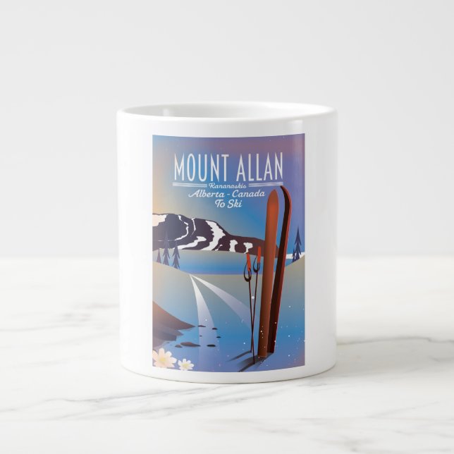 Caneca De Café Grande Monte Allan, Kananaskis, Alberta, Canadá esqui (Frente)