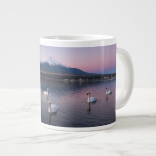 Caneca De Café Grande Monte Fuji Lago Yamanaka com Cisnes