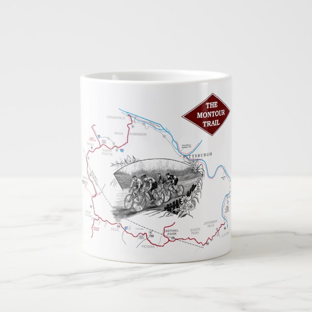 Caneca De Café Grande Montour Trail Map Mug (Frente)