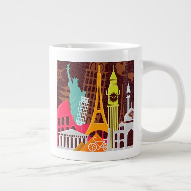 Caneca De Café Grande Monumentos Internacionais (Direita)