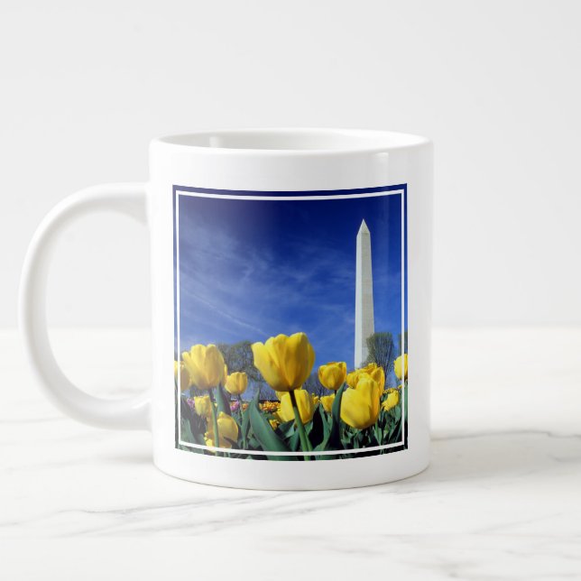 Caneca De Café Grande Monumentos | Monumento a Washington em Primavera (Esquerda)
