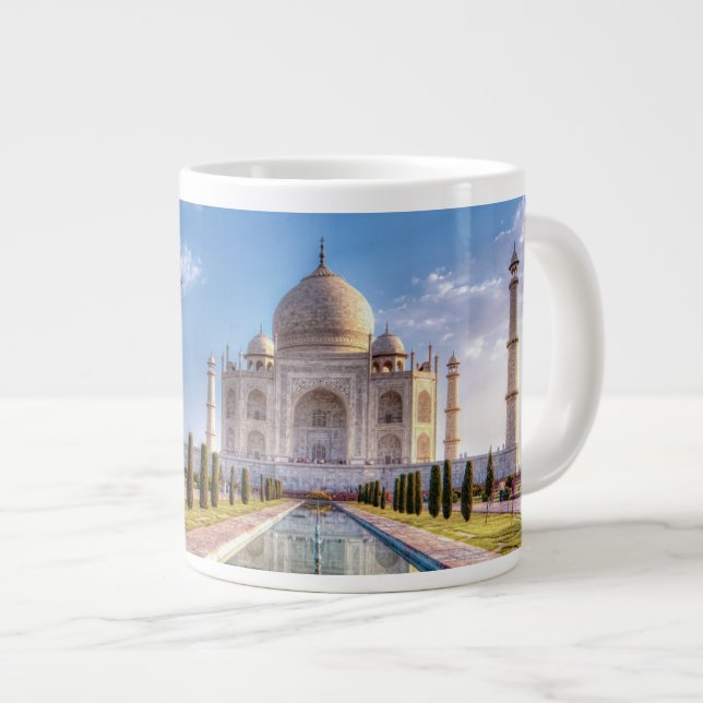 Caneca De Café Grande Monumentos | Taj Mahal Sunrise (Frente Esquerda)