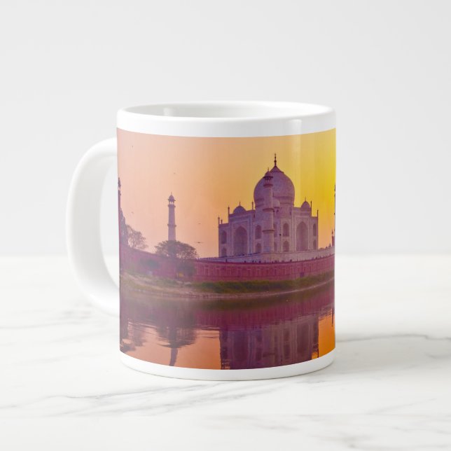 Caneca De Café Grande Monuments | Taj Mahal at Sunset (Frente Esquerda)