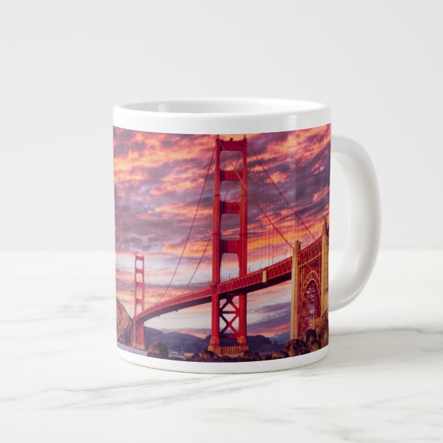 Caneca De Café Grande Monuments | The Golden Gate San Francisco, CA (Frente Esquerda)