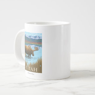 Caneca De Café Grande Moose BebendoUtah