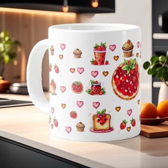 Caneca De Café Grande Morango 💗 🍓 🥨 (Criador carregado)