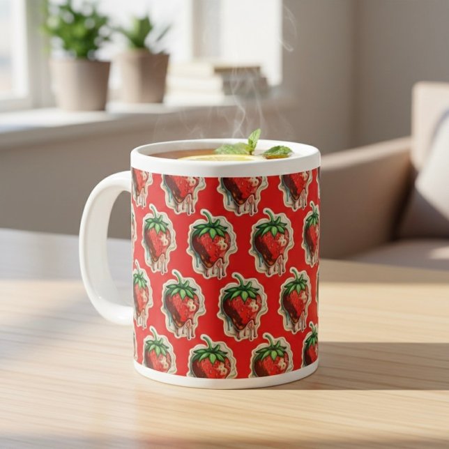 Caneca De Café Grande Morango Giant Coffee Mug (Criador carregado)