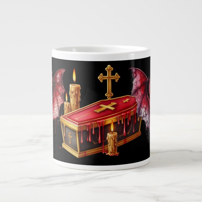 Caneca De Café Grande Morcegos Vampiros (Frente)