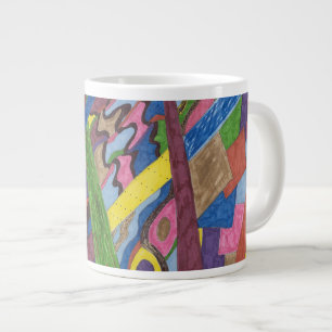 Caneca De Café Grande "Mosaico Cross Roads" Abstrato Art