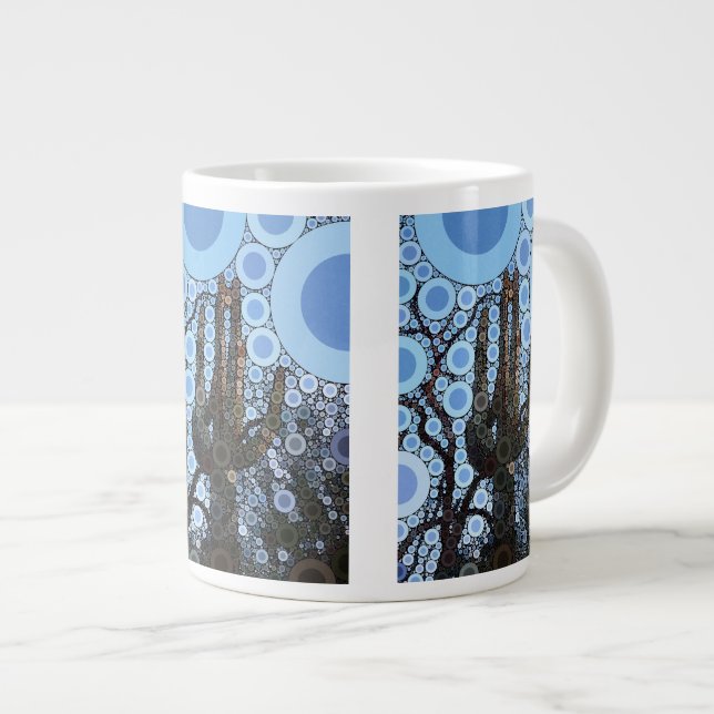 Caneca De Café Grande Mosaico de Círculo Concentrado Saguaro Cactus Ariz (Frente Esquerda)