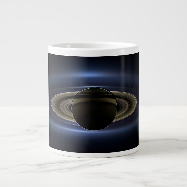 Caneca De Café Grande Mosaico Do Sistema Saturno Volta Ao Sol. (Frente)