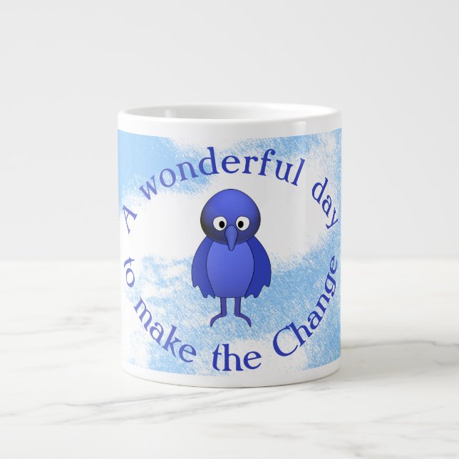 Caneca De Café Grande Motivação Bluebird (Frente)