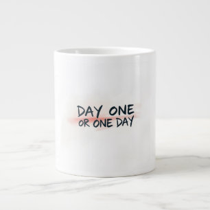 Caneca De Café Grande Motivação para o Primeiro Dia ou Um Dia