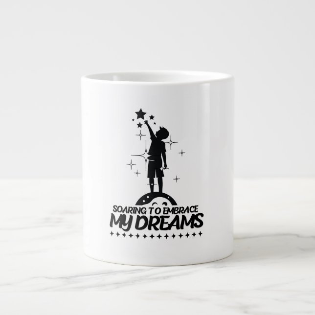 Caneca De Café Grande motivational quote design (Frente)