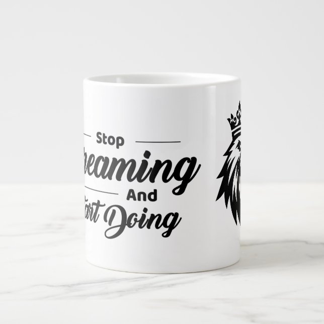 Caneca De Café Grande  Motivational Quote Mug with Eagle (Frente)