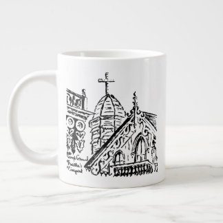Caneca De Café Grande Motivo de Acampamento por Babbie - Martha's Vineya