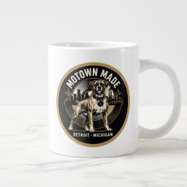 Caneca De Café Grande Motown Fez Detroit Cachorro Boxer Trabalho & Orgul