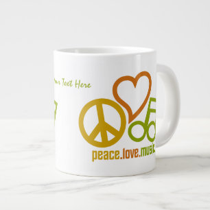 Caneca De Café Grande Mudanças personalizadas do Peace Love Music
