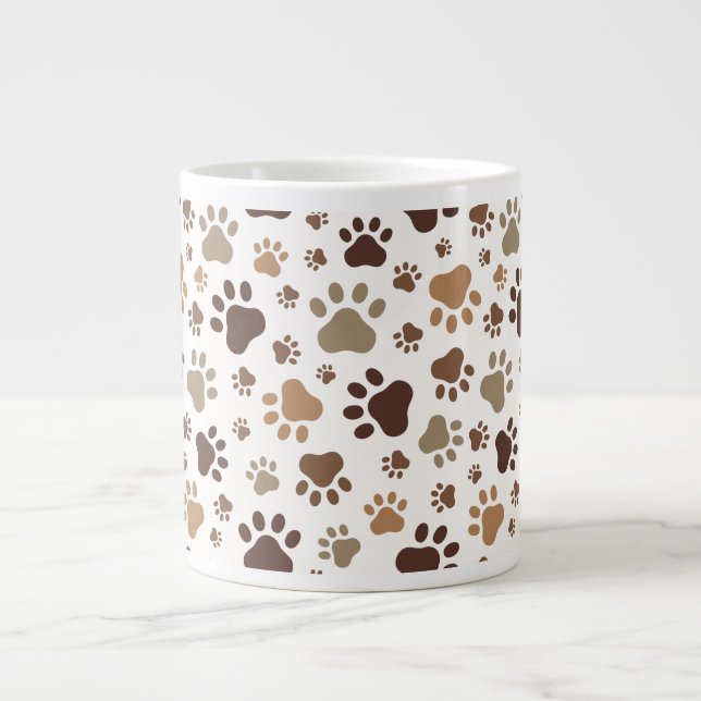 Caneca De Café Grande Muddy Paw Prints Mug (Frente)