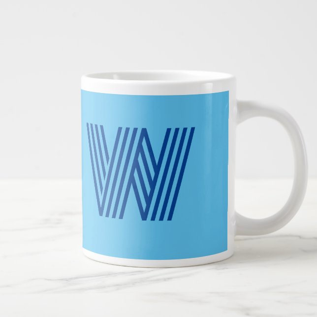 Caneca De Café Grande Mug Blue Jumbo Personalizado (Direita)