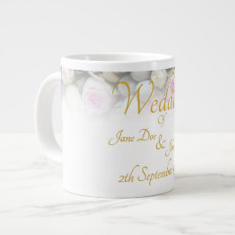 Caneca De Café Grande Mug Casado - Noiva com buquê de casamento colorido