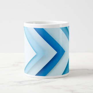 Caneca De Café Grande Mug Céramique Chevrons Bleus & Blanc – Déco Minima