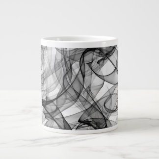Caneca De Café Grande Mug Céramique Lignes Fumée Noire